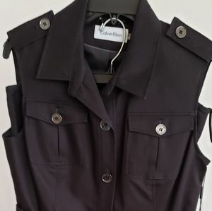 Calvin Klein black military style 2 piece set suit